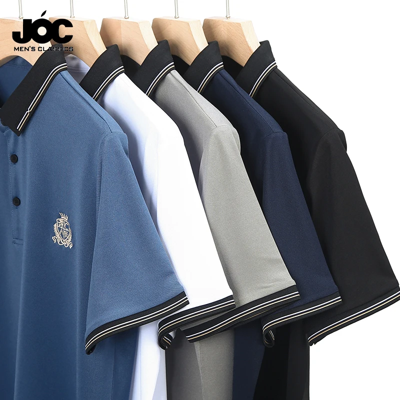 New Men's Casual and Fashionable Embroidered Short Sleeved Polo Shirt Comfortable Breathable and Versatile Summer Top image 6