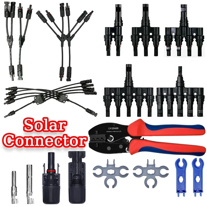 1/5 Set Solare PV Tipo Y/T Connettore 30A 1000V 3-7 Vie Kit di Ramo IP67 per Cavo PV/MC Modulo Batteria 2.5/4/6mm2