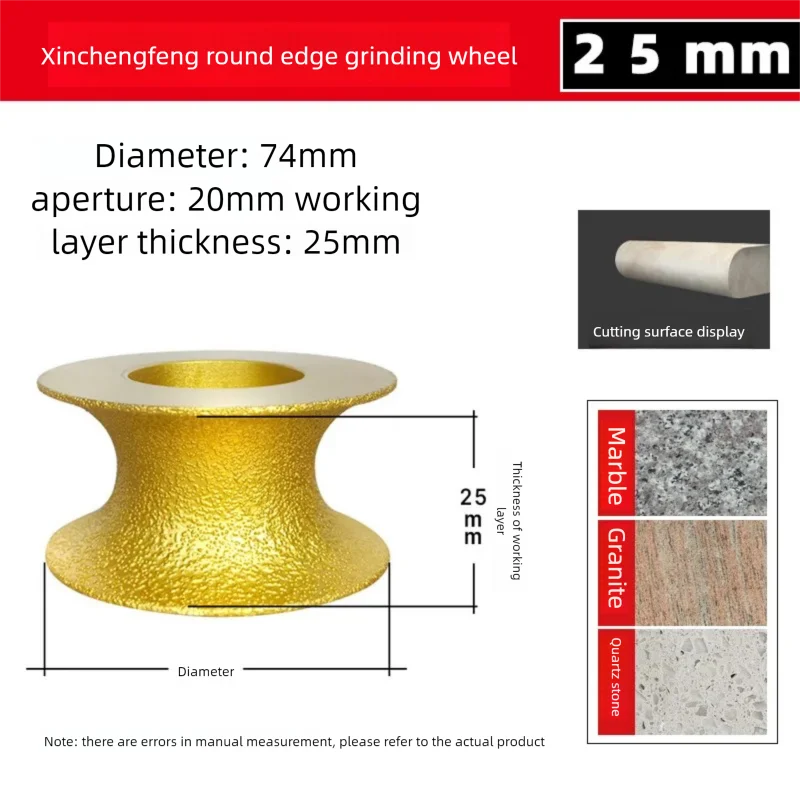 

25mm Round Edge Diamond Grinding Head Polishing Tool for Angle Grinder Ceramic Tile Marble Granite Stone Grinding