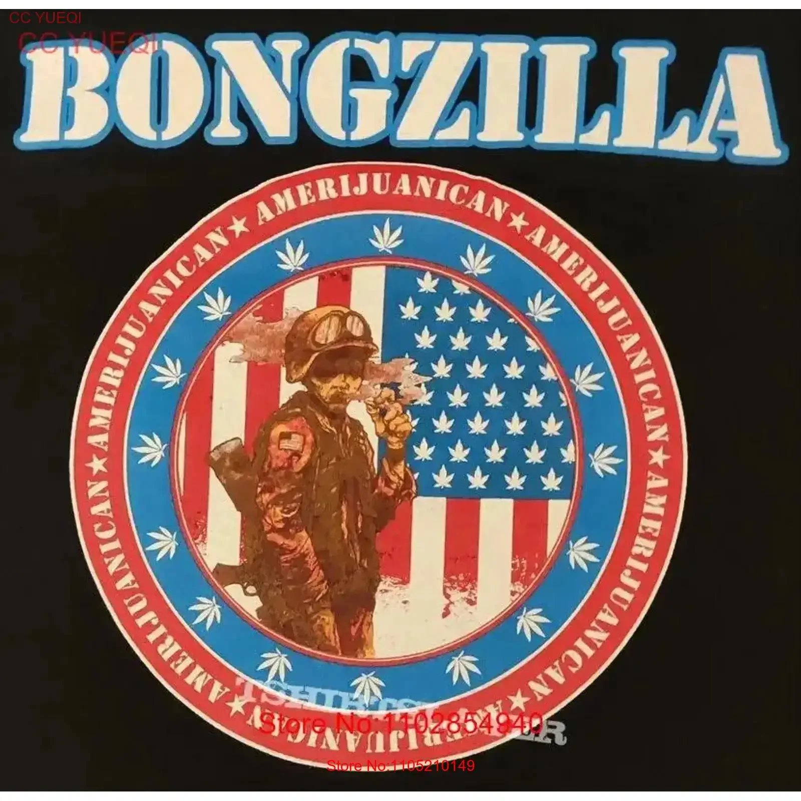 Bongzilla Amerijuanican T Shirt Cotton Black Men S to 2345XL PM801 vintage Washed Soft Breathable designer clothes Versatile
