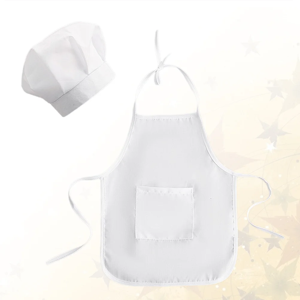 Newborn Photography Props Outfit Toddler White Chef Apron Baby Hat Clothes Clothing Child