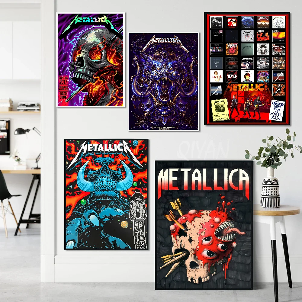 Band M-METALLICA Poster Stickers Art Wall Murals Decor Game Room Decor Gifts HD Painting