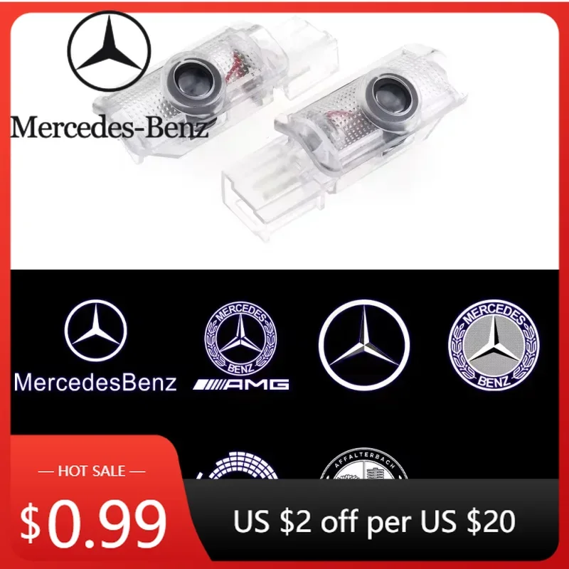 

Автомобильная наклейка 2-4 шт., светодиодная лампа приветствия двери, лазерная лампа для Mercedes Benz X164 W215 W164 R GL ML M class 4MATIC ML300 ML500 R3