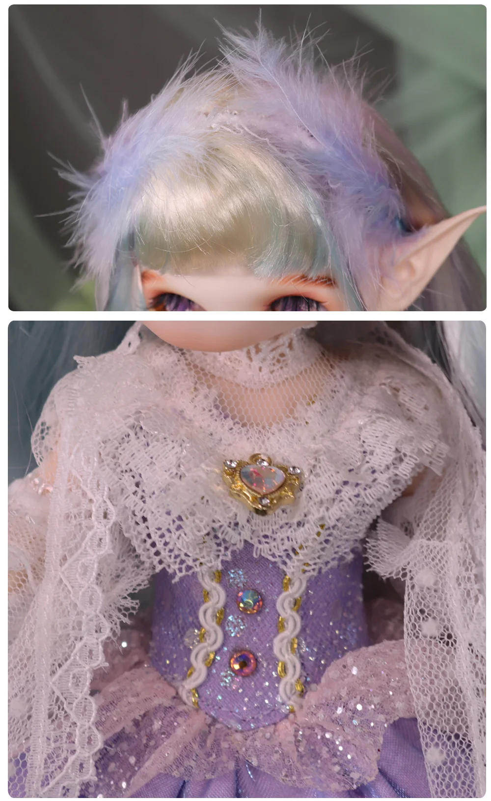 Accessories For ICY DBS Blyth Doll Purple Cloudy Elf Dress Suit 1/6 BJD Anime Girl OB24 Pullip Licca