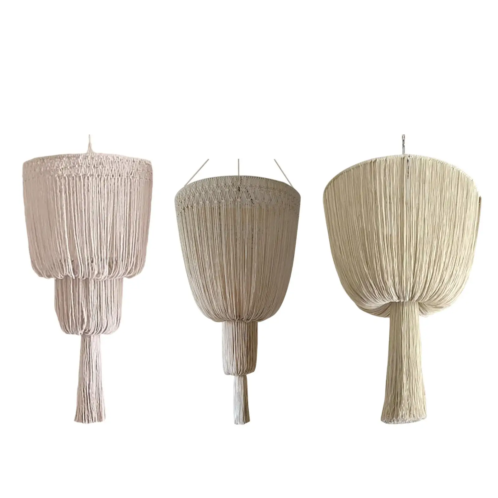 

Woven Lampshade Pendant Light Shade with Tassels Macrame Ceiling Lamp Shade for Bedroom