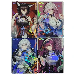 4 pz/set fai da te autofatto Honkai: Star Rail marzo 7Th Kafka Collection Card rifrazione colore Flash Yukong gioco Anime Card regalo giocattoli