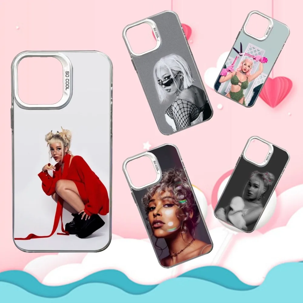 

D-Doja Candy Cat Singer Phone Case For iPhone 16,15,14,13,12,11,Mini,Pro,SE,MAX White Matte Shockproof Cover