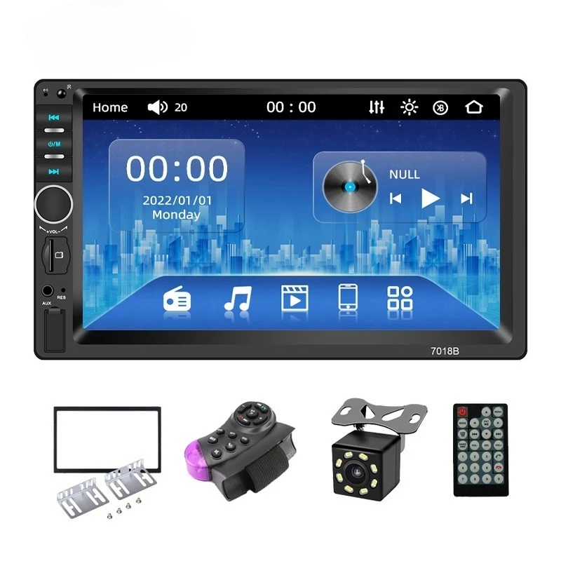 Car Touch Screen 7 Inch 2 Din Multimedia Dvd Player Stereo Universal with Camera Car Radio