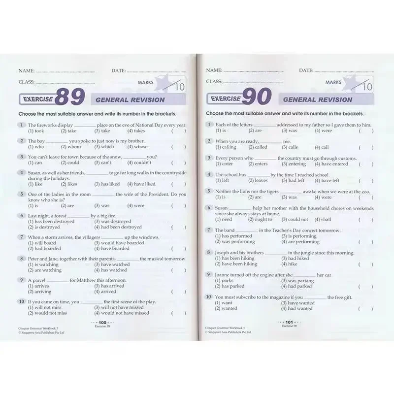 SPA 3-12 jaar Singapore Engels leren Grammatica Oude kinderen Testmaterialen Werkboek Leerboek Notebook Werkboek 6 boeken