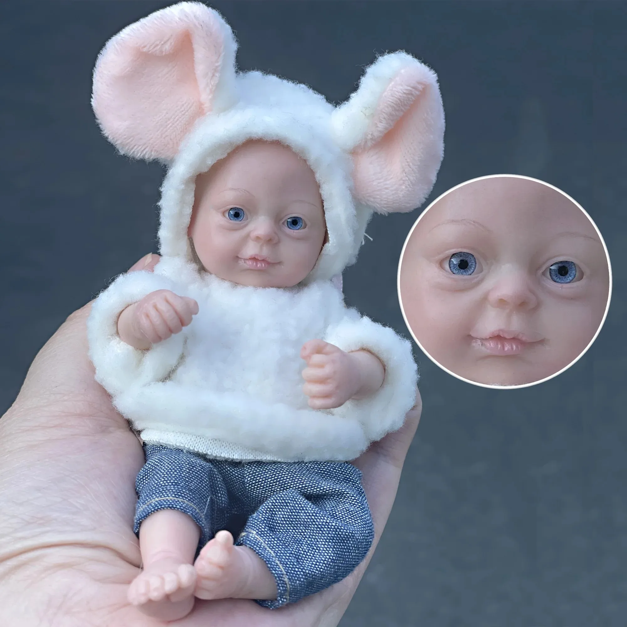 15CM Painted Full Body Solid Silicone Reborn Mini Palm Bebe Dolls Handmade Cute Girl Reborn Silicone Dolls реборн мальчик