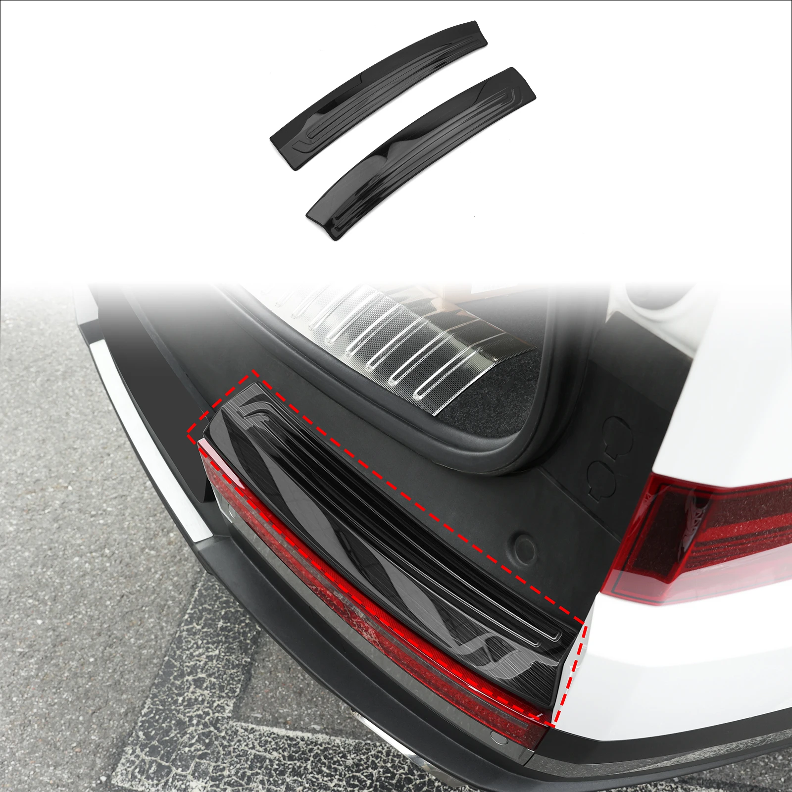 

Черная задняя внешняя защитная пластина бампера багажника для Hyundai Santa Fe MX5 2024 2025