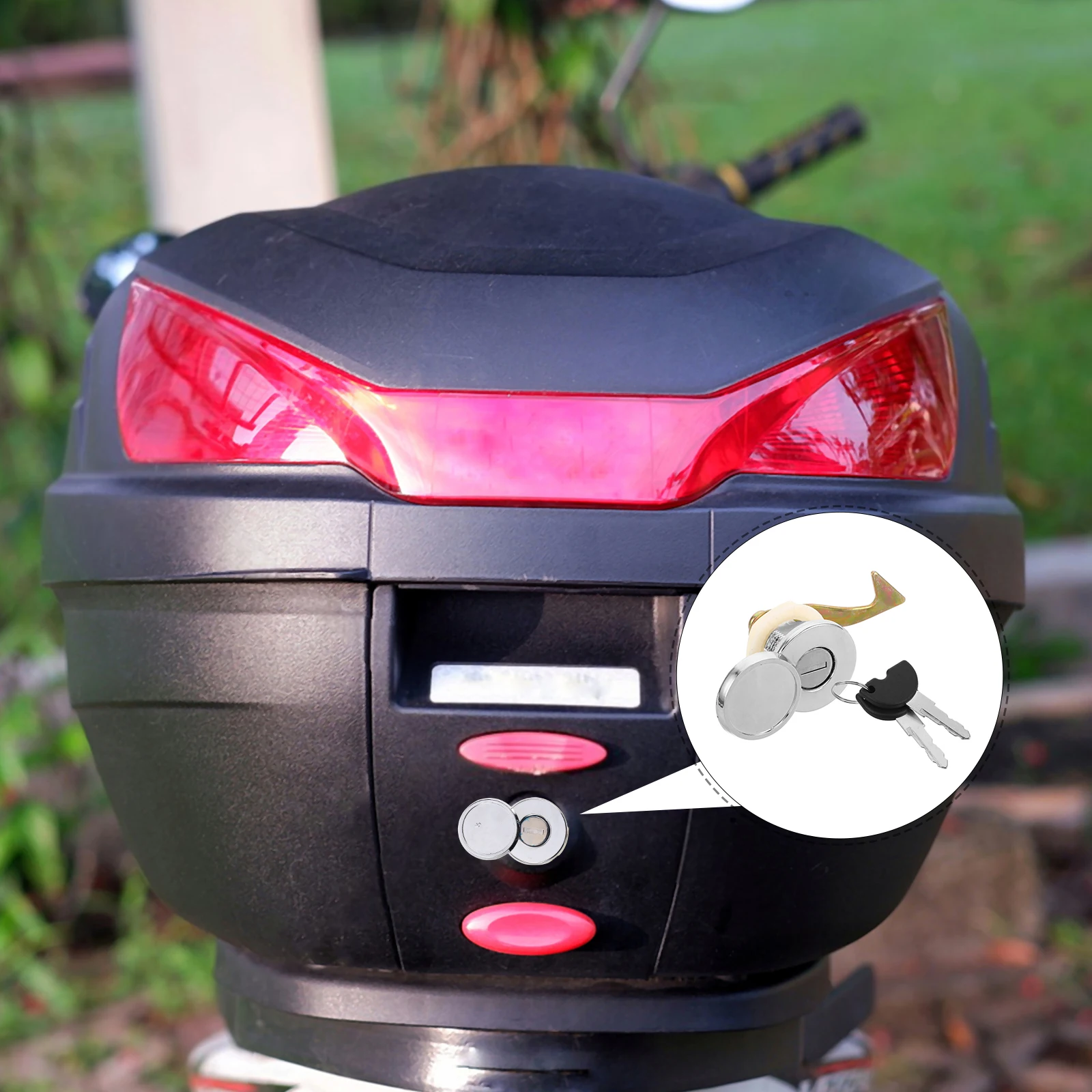 

Universal Motorcycle Scooter Metal Rear Trunk Set With Keys For Electric Motorcycles Storage Security Safe Motor Durable Trunk
