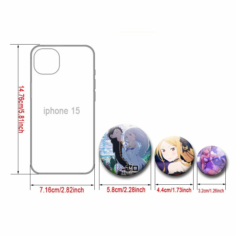 Anime Re:Zero Kara Hajimeru Isekai Seikatsu Pins Cartoon Brooches Badge for Backpack Clothes Bag Decor Jewelry Accessories Gifts