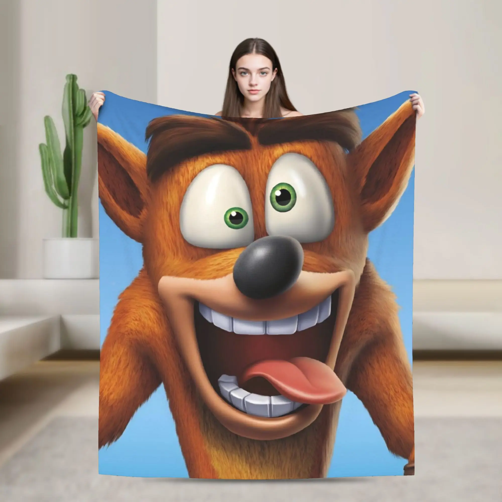 Crashs Bandicoots Blanket Quality Warm Soft  Throw Blanket Winter Students Living Room Fashion Bedspread