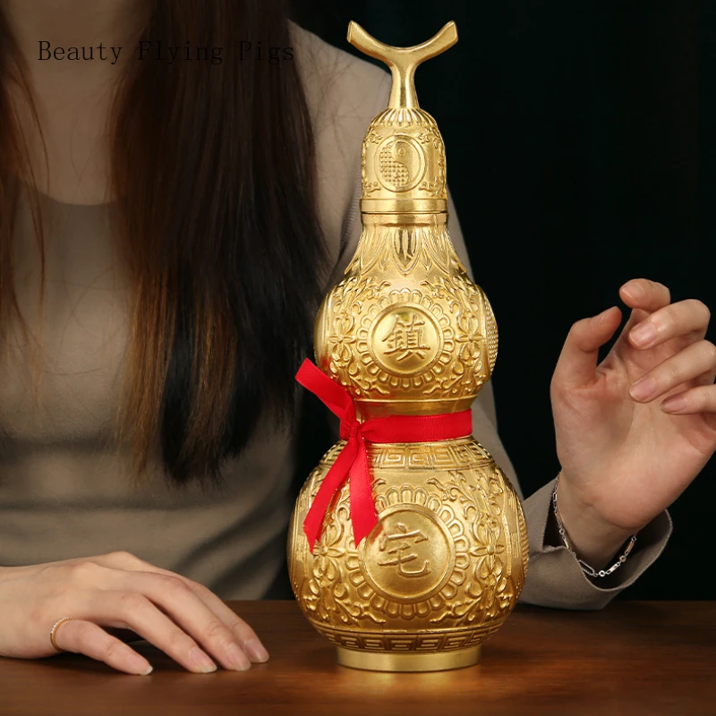 

Chinese Style Metal Gourd Ornaments Desktop Living Room Decorations Housewarming Gift Home Decoration Decoration of Company Hall