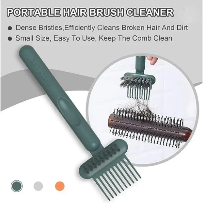 2In1 Comb Cleaning Brush For Removing Hair Dust Home Salon Use Cleaner Rake Comb Embedded Hairbrush Tool Mini Hair Dirt Remover