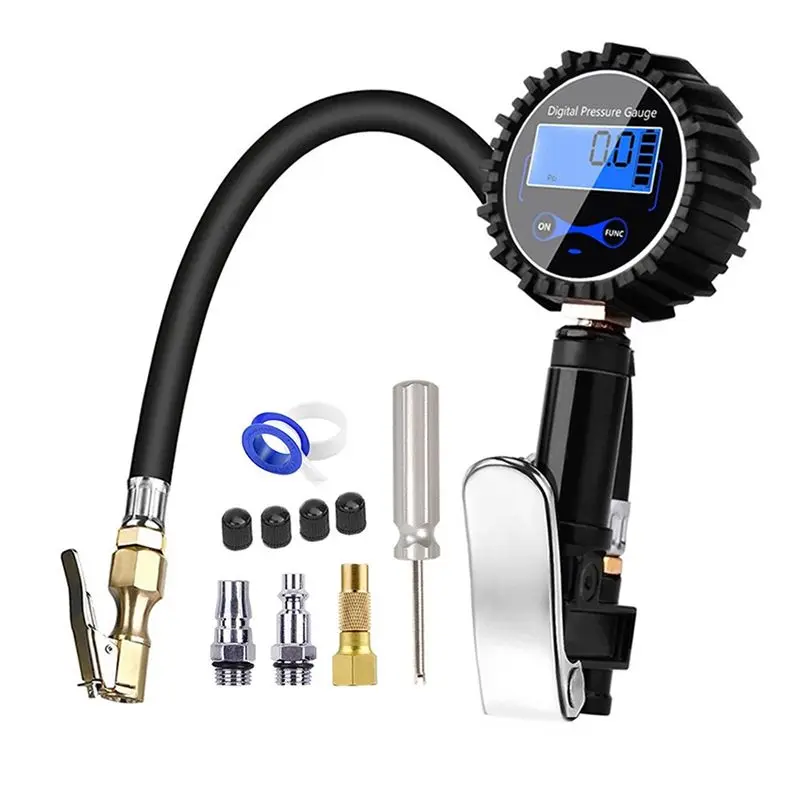 

A73Q-Digital Tire Pressure Inflator Gauge Tire Pressure Gauge Air Line Clip-Ontyre Pump