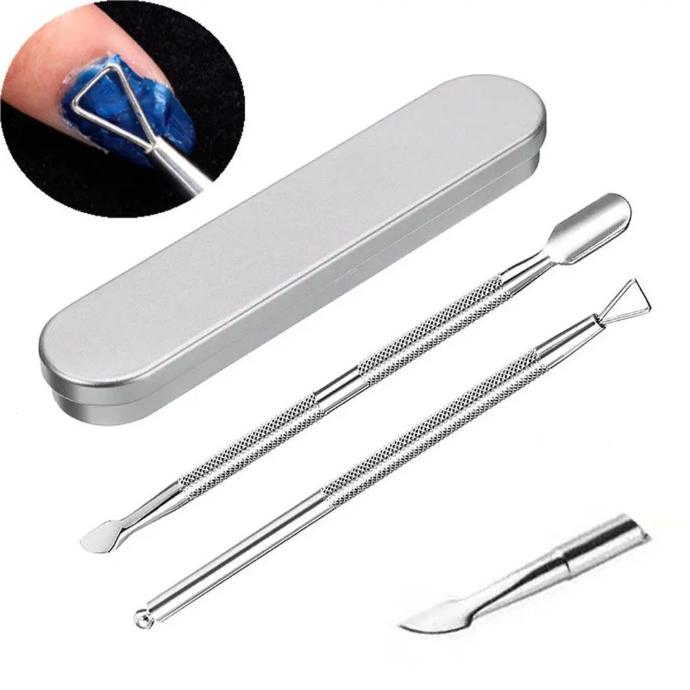 Spingipelle in acciaio inossidabile per salone di manicure Set di strumenti per nail art Pinza Clipper Set di rimozione della pelle morta Forbici per cuticole