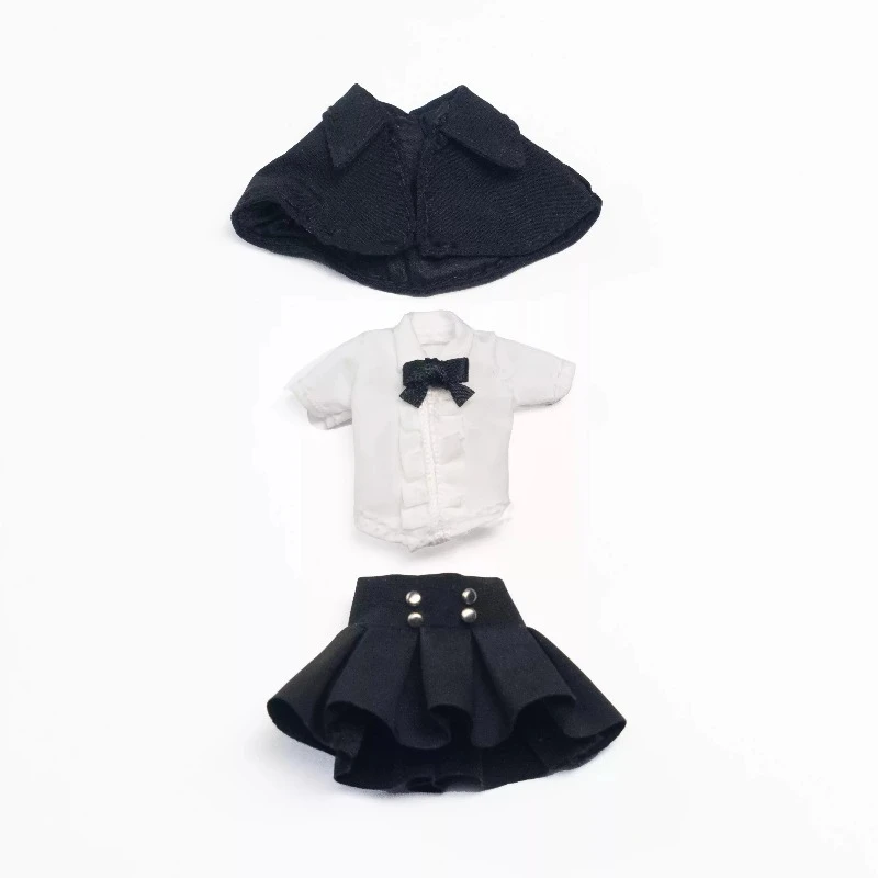 

1/12 Scale C017 Female Soldier High Waisted Pleated Skirt Short Sleeved Shirt Clothes Model for 6" Action Figures Body Decor