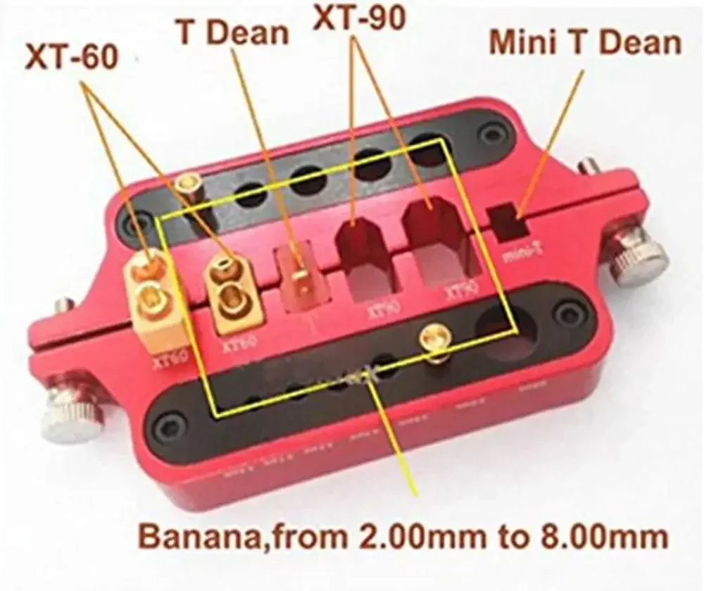 Thermal-protective Aluminum Welding Soldering Insulate Station Jig RC Tools for XT60 XT90 Deans Banana Plug Connector Red