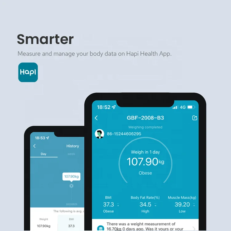 مقياس قياس تكوين الجسم مقياس الدهون الإلكتروني الرقمي مع ميزان إلكتروني منخفض للغاية بسعر المصنع السابق