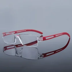 Anti Blue Light Men Ultralight Reading Eyewear Unisex Frameless Presbyopic Glasses Women High-definition Fashion Reading Glasses