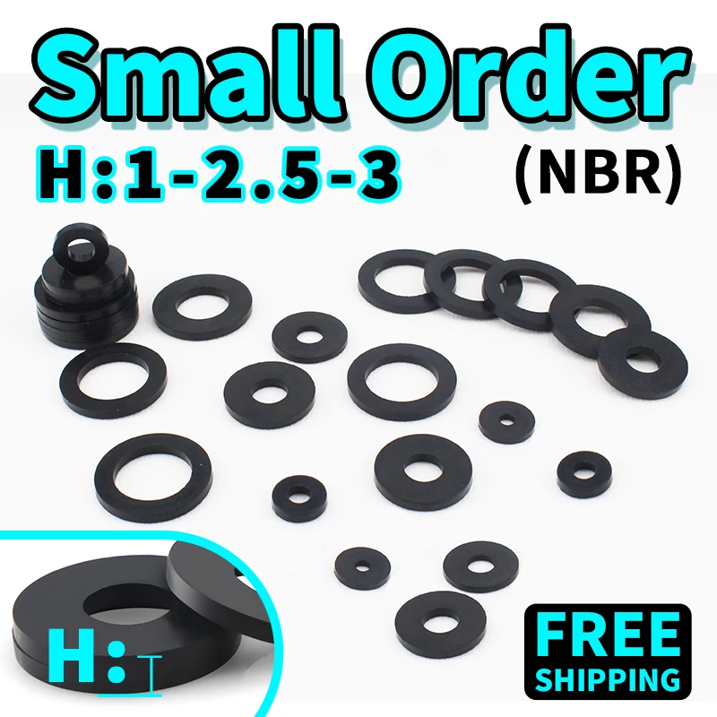 H1-2.5-3mm Sealing Ring Nitrile Rubber Flat Gasket Screw Washer M2M3 M4 M5 M6 M8 M10 M12 M14 M16 M18 M20 Wholesale Free Shipping