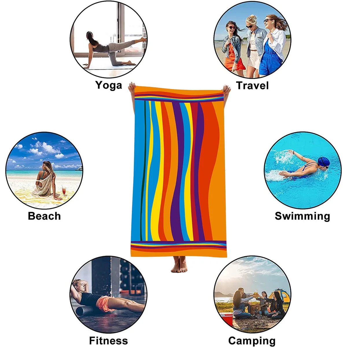 1 ultra-fine fiber beach towel,quick drying super absorbent lightweight travel towel,swimming beach towel,water sports,yoga,gym