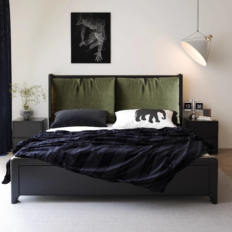 Velvet Dark Green King Bed Frame - Stylish & Modern Design - Image 3