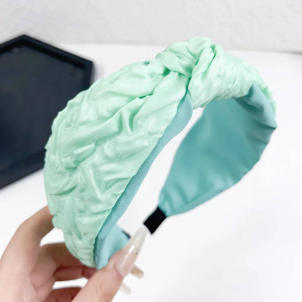 

1pc Accessories Solid Color Wide Headwear Hairbands New Fashion Solid Color Hand-knotted Knotted Headbands for Women Hair