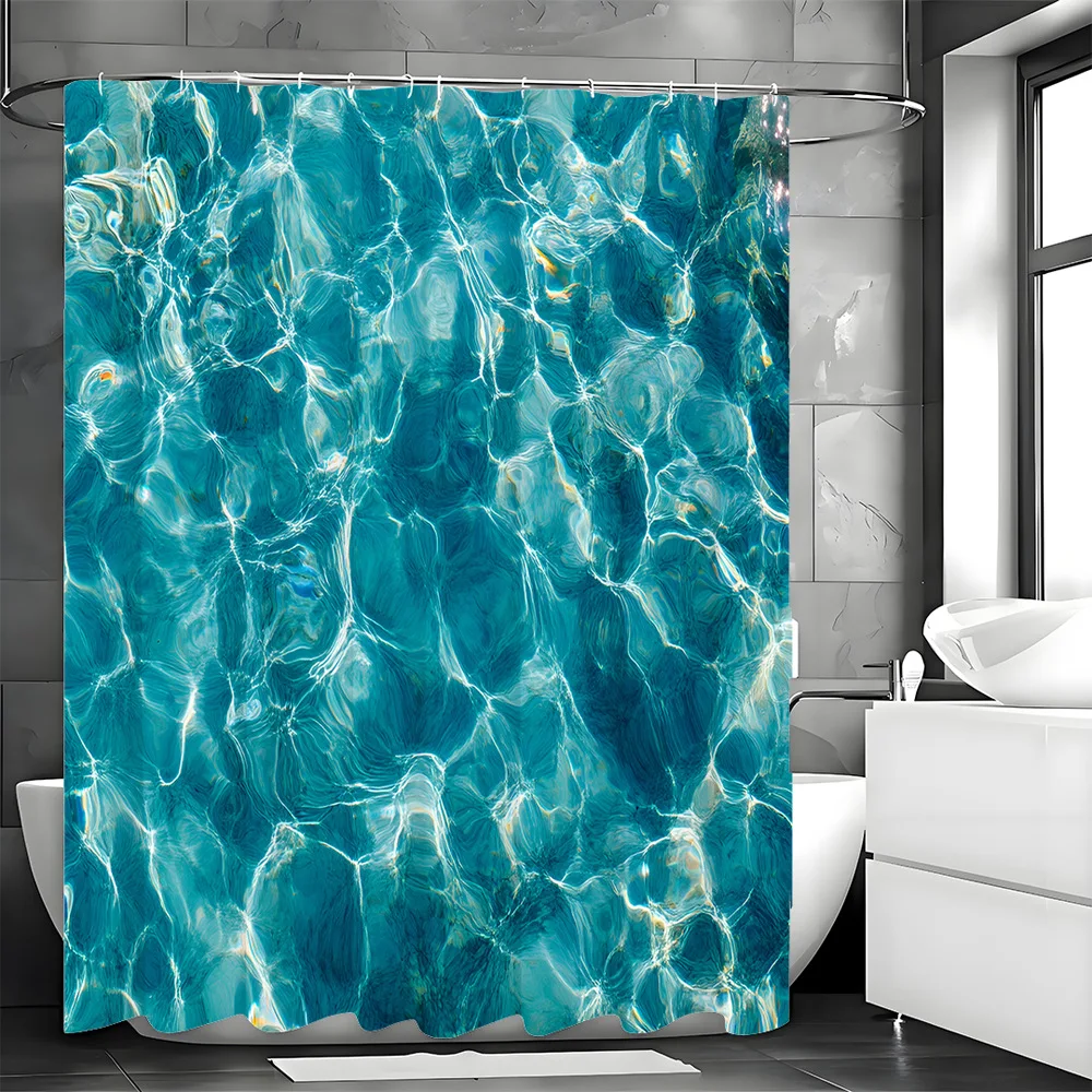 

Креативная волна, занавеска для душа с морской водой, моющаяся грязеотталкивающая насадка для душа, водонепроницаемая полиэстеровая занавеска для ванны для домашнего декора