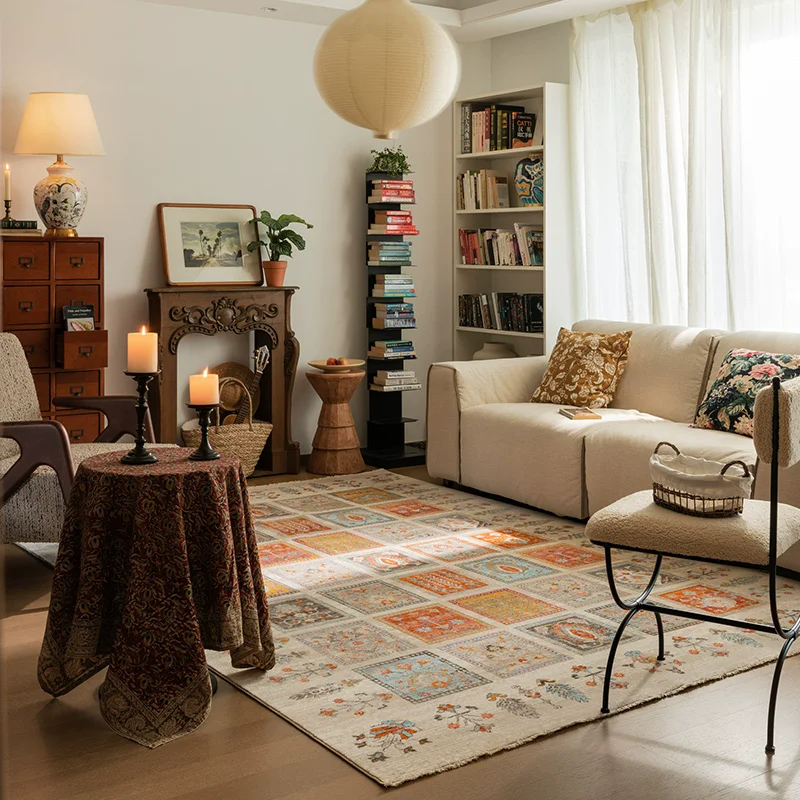 Vintage Ethnic Carpet For Living Room American Luxury Bedroom Rug Modern Sofa Table Floor Mat Home Decor Thick Bedside Area Rug