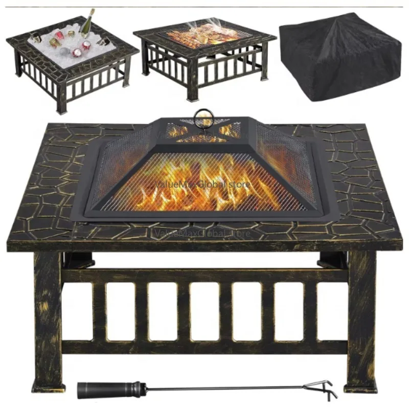 

Luxurious Portable Metal BBQ Grill for Outdoor Cooking Garden Patio Folding Oven Charcoal Burning Capacity