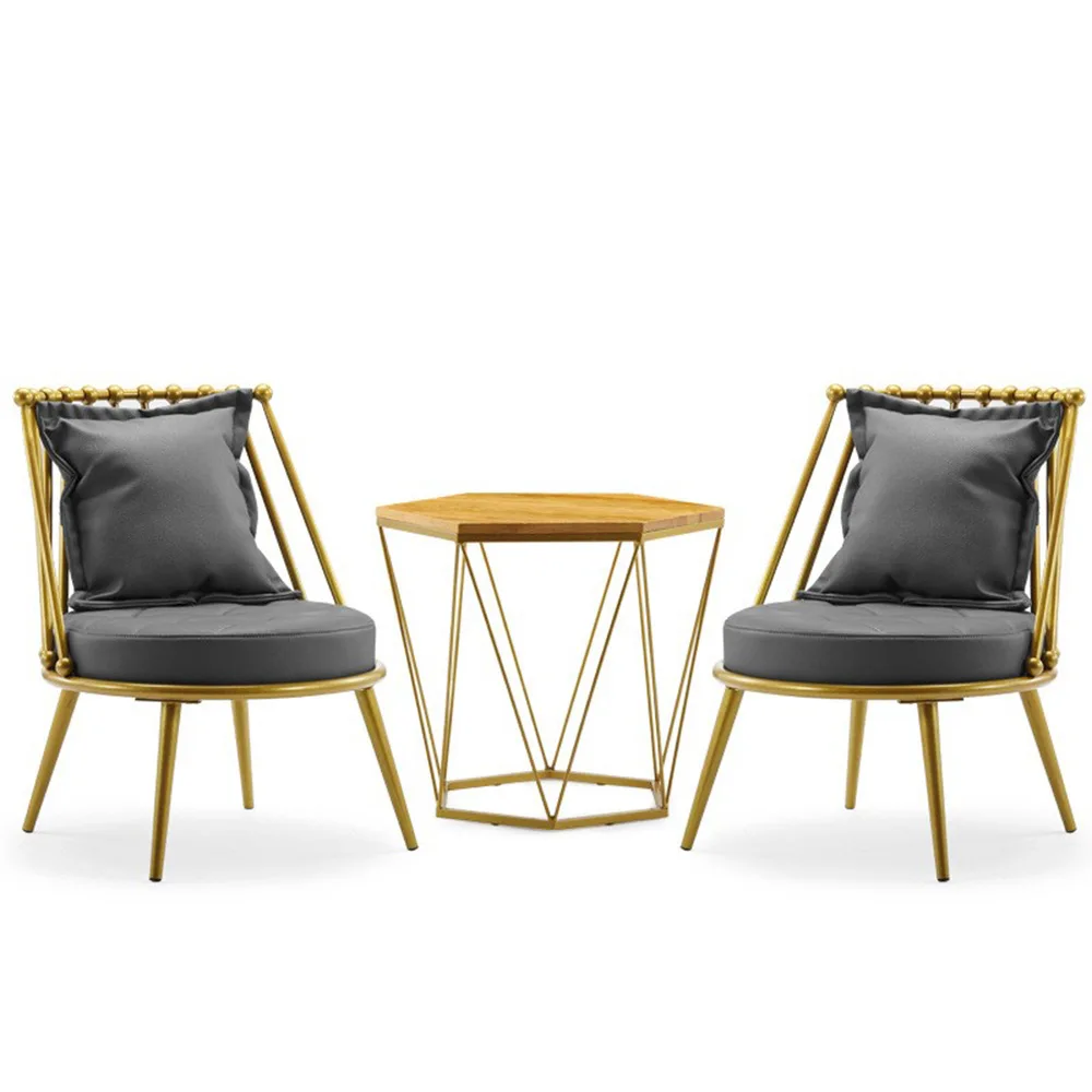

Light luxury gold-plated metal chair, cafe western restaurant dining chair, hotel leisure negotiation chair