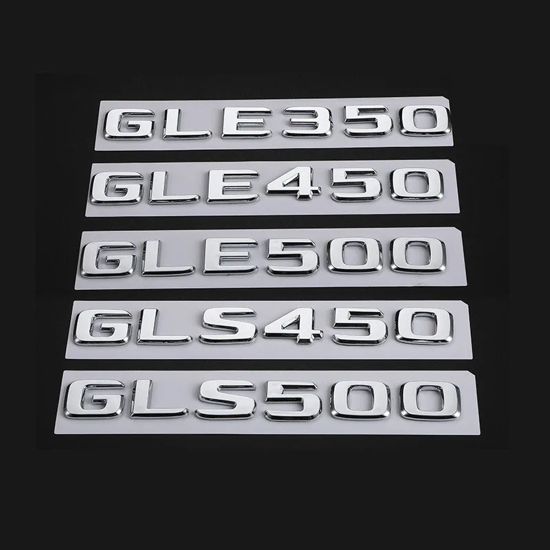 

ABS 3D Chrome Letters For Car Trunk Emblem Logo Mercedes GLE 350 450 500 W166 W167 GLS 450 500 X166 X167 Lettering Accessories