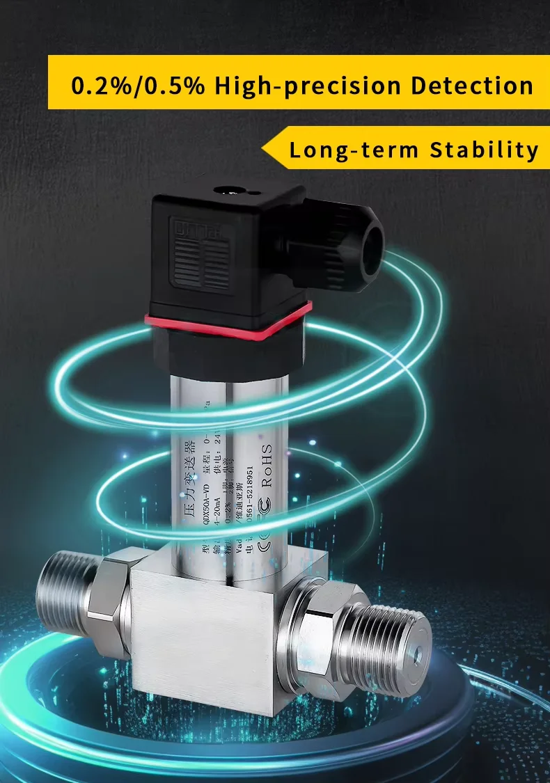 Differential Pressure Transmitter 4-20mA 0-1Mpa 100Kpa 100kpa 6Mpa 1Mpa 0-10V Wind Pressure Micro Hydraulic Sensor 4-20mA