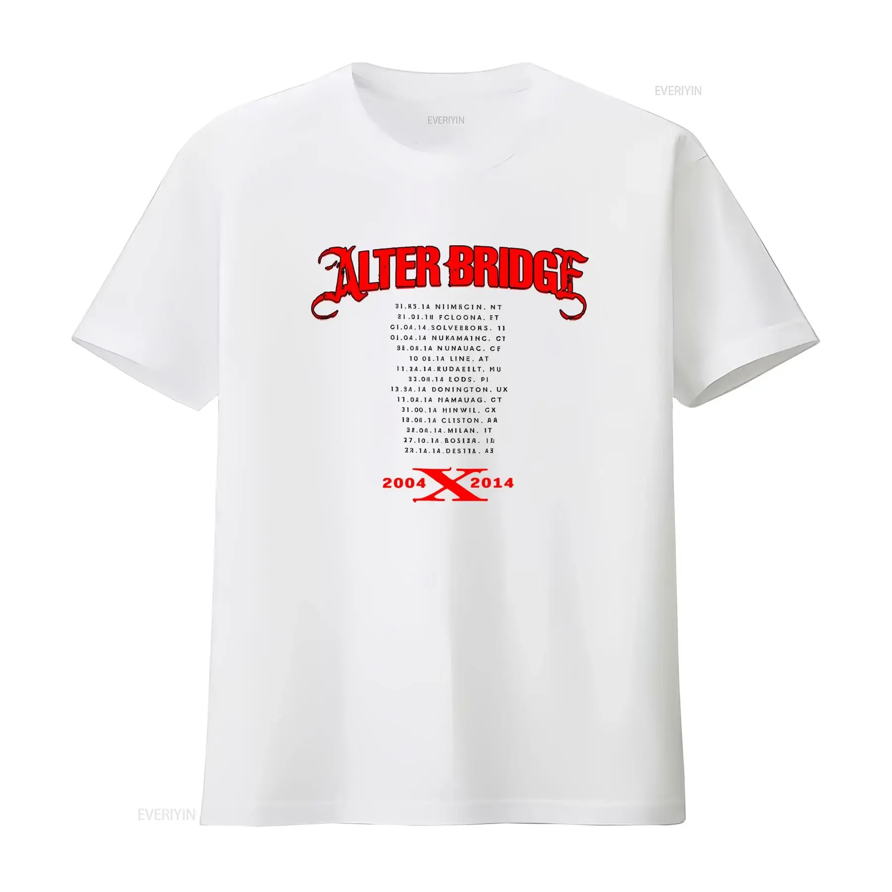 Alter Bridge Fortress 2014 Tour Dates Band Concert T Shirt vintage Washed designer clothes homme Comfortable Unisex streetwear
