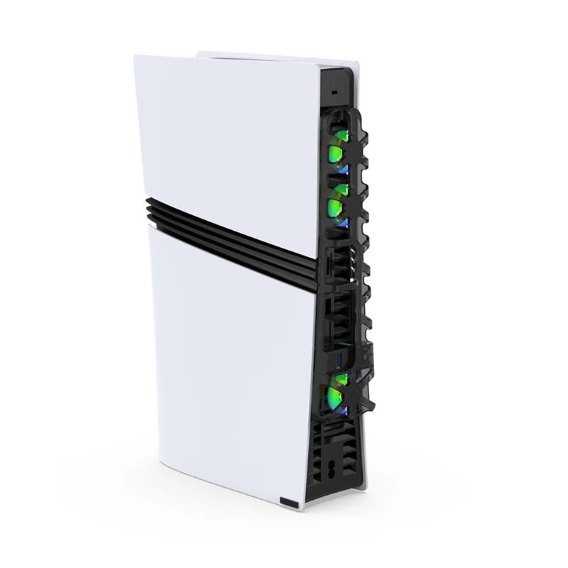 Stable Performance-For PS5 PRO Cooling Fan For Playstation 5 PRO Disc Edition Digital Edition USB 3.0 Port And With RGB Lighting