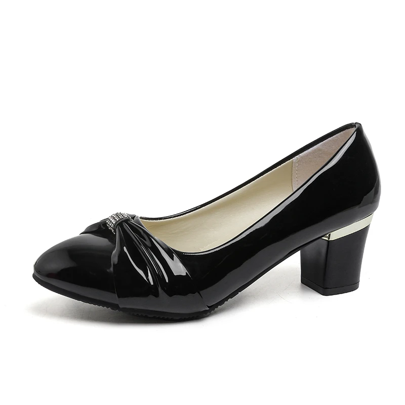 Designer Ladies Pumps Medium Heel Nude Sexy High Heels Weeding Shoes Women Office Work White Pumps Party Shoes Plus Size 42 view 2