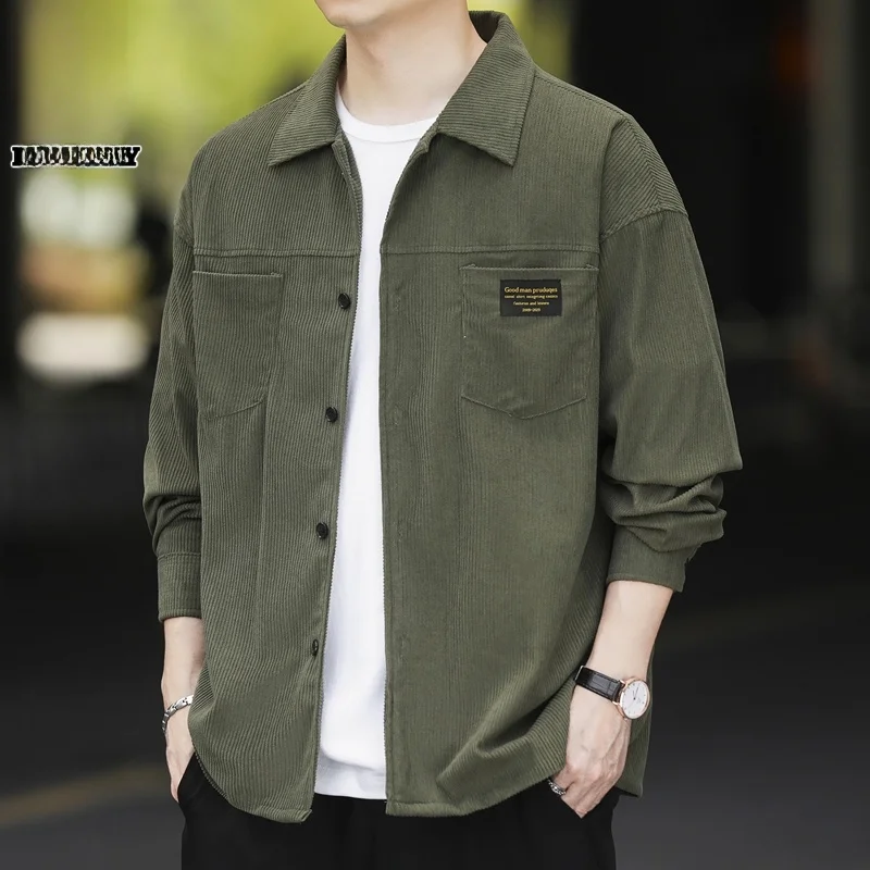 

Men's Long Sve irt Spring Corduroy Casual Jaet Trendy Haome Military een Workwear irt M Loose Fit Bu...