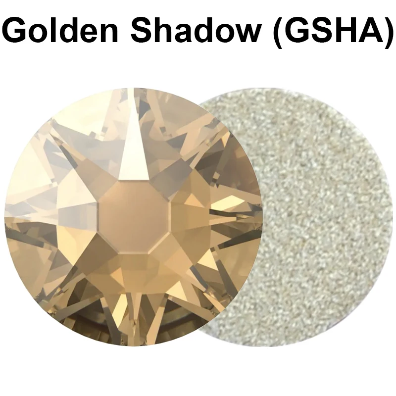 Cristales de Estrás Xirius Golden Shadow 2088 Sin Fijación en Caliente, 8 Grandes y 8 Pequeños, Cristales de Alta Calidad para Manualidades, Decoración de Ropa y Arte