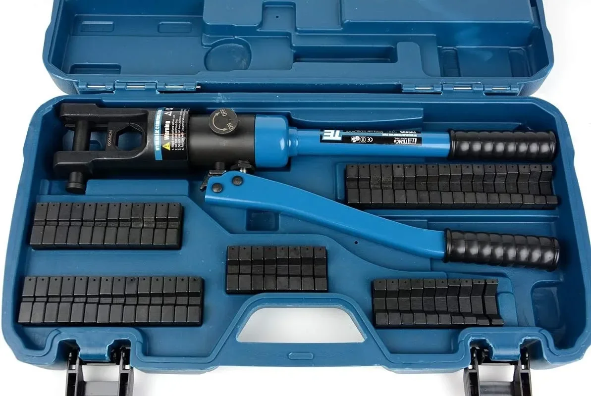 Crimpadora de terminales de Cable hidráulico Industrial TH0005 V2.0 (11 US TON) Kit de herramientas de Cable de Terminal eléctrico de 10 AWG a 600 MCMSHUN