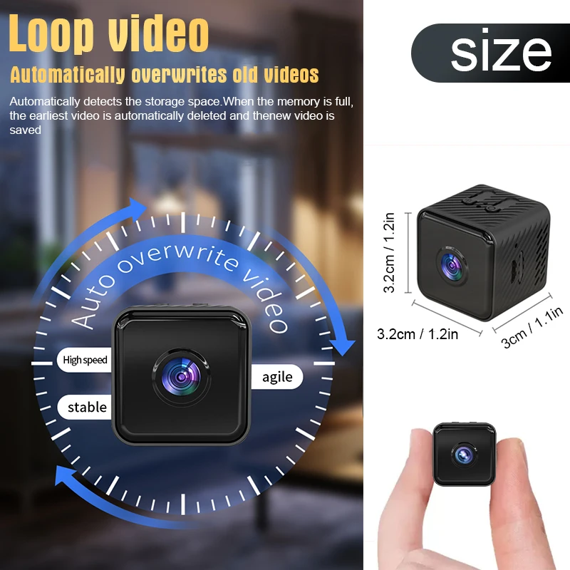 1080P Mini WiFi Camera With Infrared Night Vision and Motion Detection Remote Viewing Cam Video Voice Recorder For Household