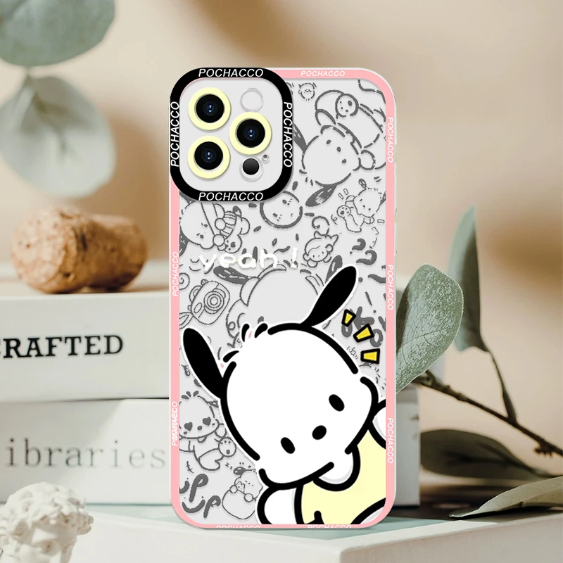 Sanrio Pochacco Cute Phone Cases for For Samsung S20 S21 S22 S23 S24 FE Plus Ultra 5G Girl Shockproof Clear Soft Cover Coque Y2k