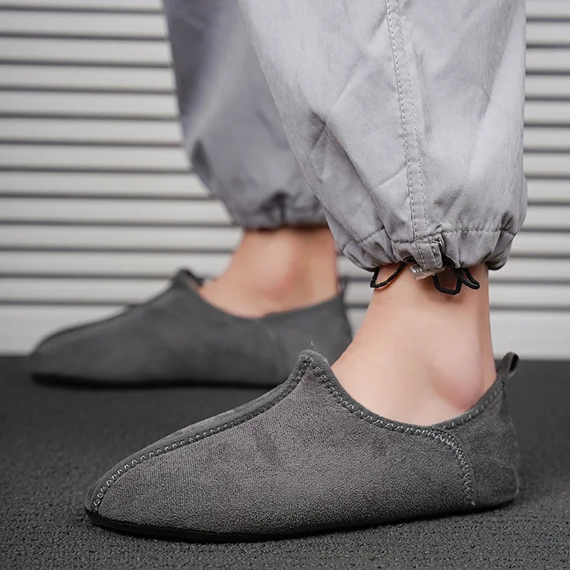 Man Shoes Casual House Shoe for Men Outdoor Warm Cotton Shoes for Women Indoor Slipper Female Cotton Slippers Bedroom Floor Shoe