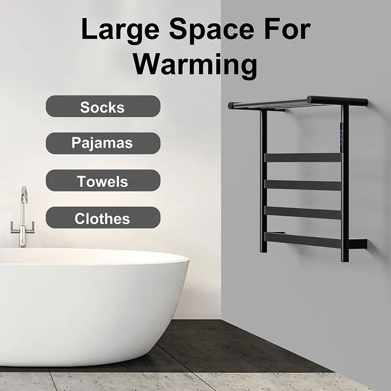 Электрическая вешалка для полотенец, сушилка для полотенец из нержавеющей стали, углеродное волокно, ванная комната, электрическая вешалка для полотенец с подогревом, легкий роскошный стиль