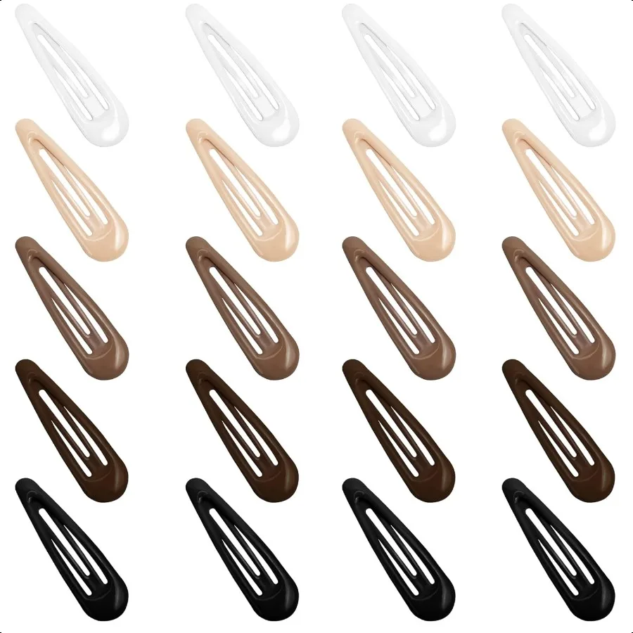 

Snap Hair Clips for Women Water Drop Non Slip Hair Barrettes Heavy Coated Metal Hair Clips Accory Mixed Color 20 PCS 1.89