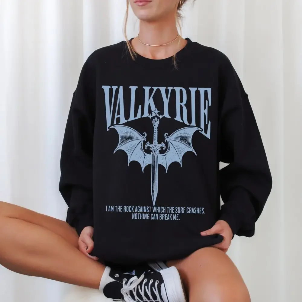 Women Polyester Fleece Y2K Top Valkyrie Sweatshirt Officially Licensed ACOTAR Merch Sweatshirt Magic Bookish Loose Unisex Top