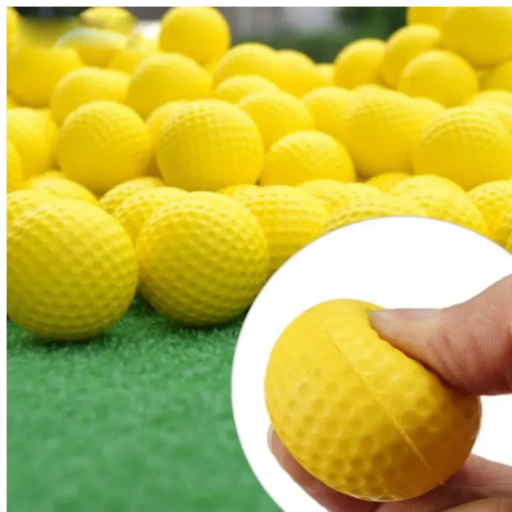 

10Pcs Yellow PU Foam Golf Balls Sponge Elastic Indoor Outdoor Practice Training