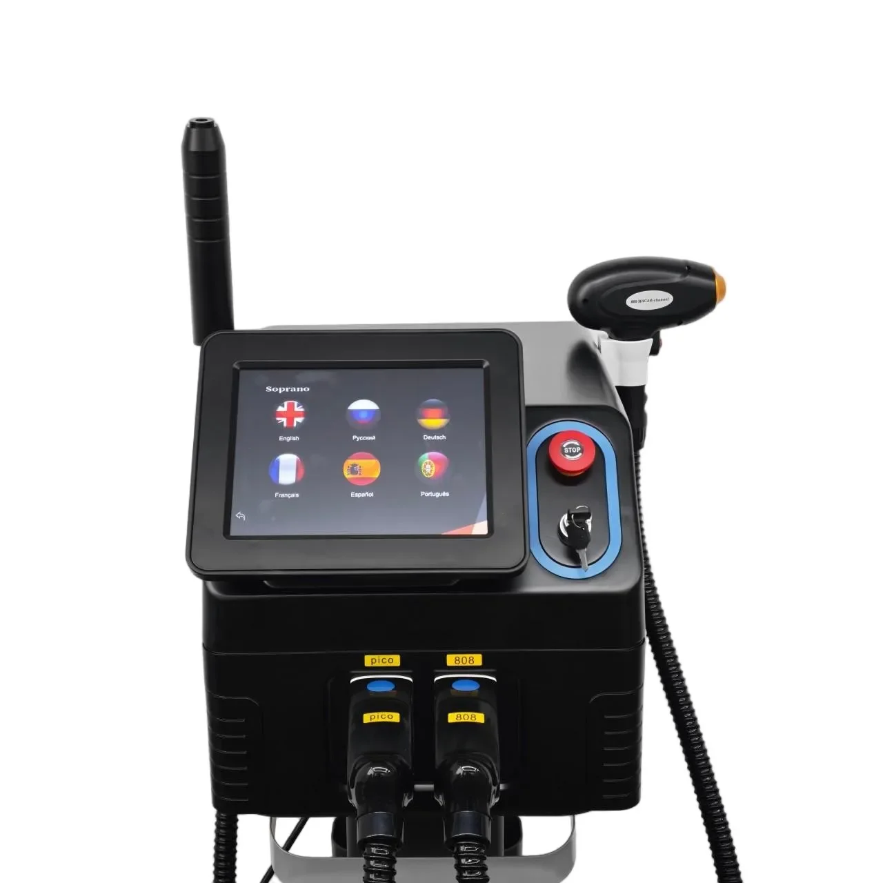 2 In 1 Diode & Picosecond Laser Machine – Hair Removal + Tattoo Removal – 4 Wavelengths, Ice Cooling – Professional Portable Bea
